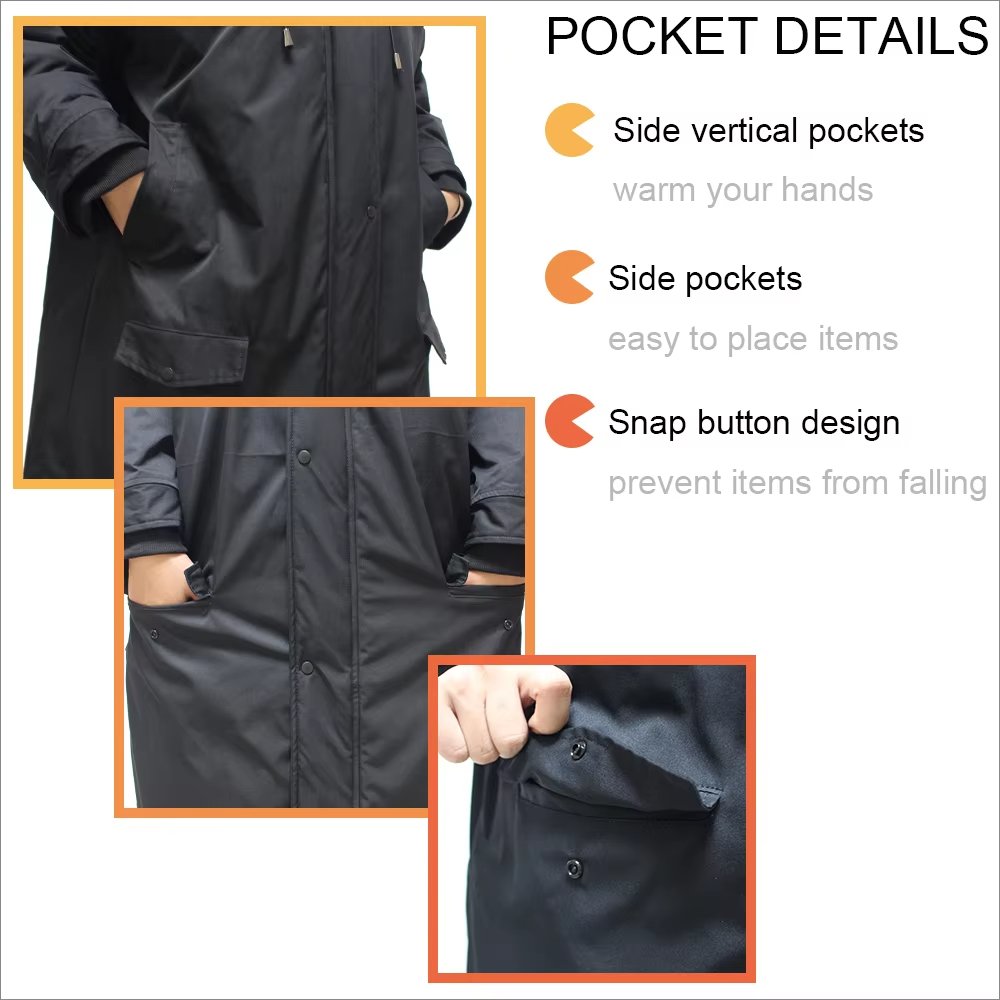 Outdoor Sport Winter Men's Black Motorcycle Jacket Winter Coats for Men Long Clothing Length 5V USB Soft Shell Heated Jacket