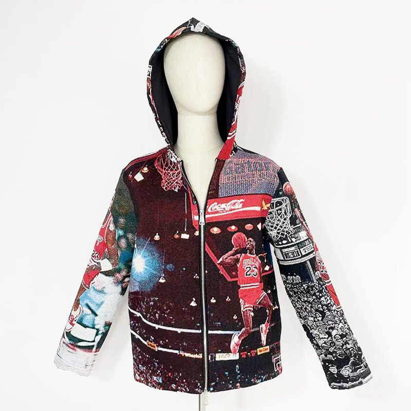 street wear casual windbreaker factory custom men's tapestry jacket