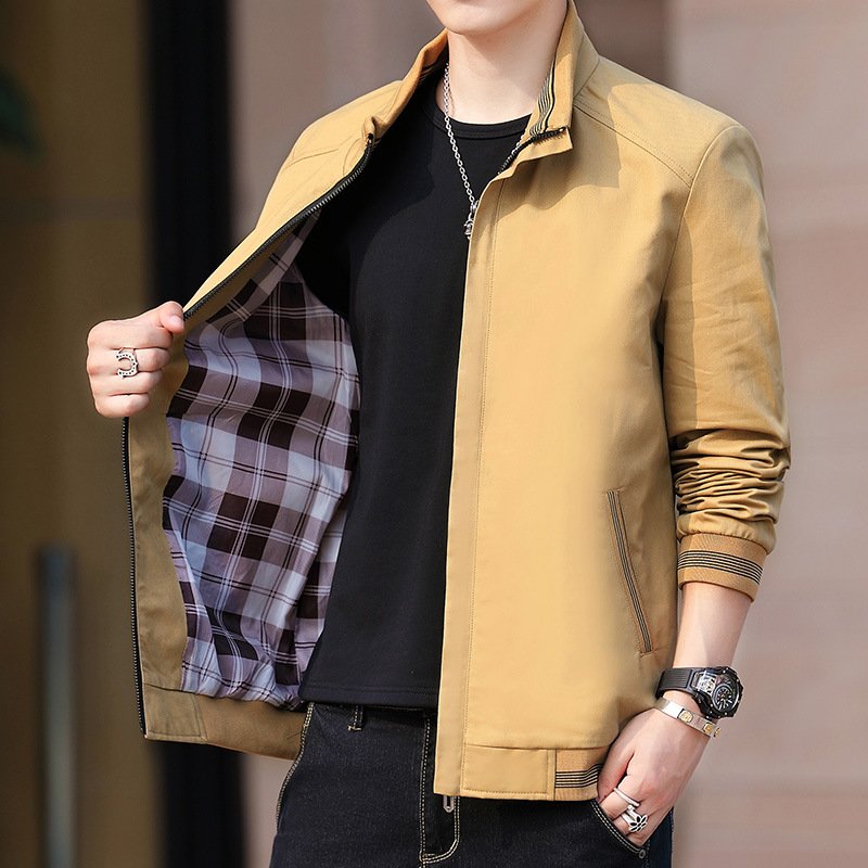 Men's wear fall new fashion Korean version of the trend of simple and versatile leisure pure color quality men's jacket