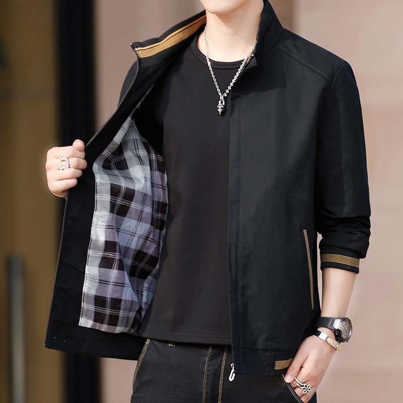 Men's wear fall new fashion Korean version of the trend of simple and versatile leisure pure color quality men's jacket