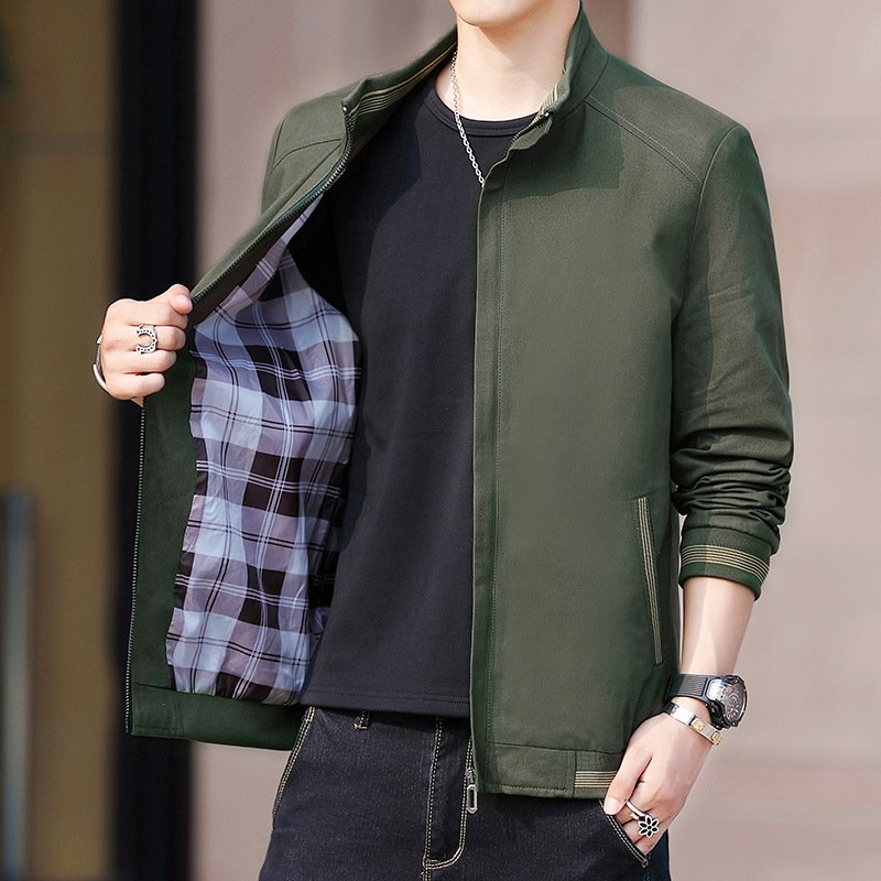 Men's wear fall new fashion Korean version of the trend of simple and versatile leisure pure color quality men's jacket