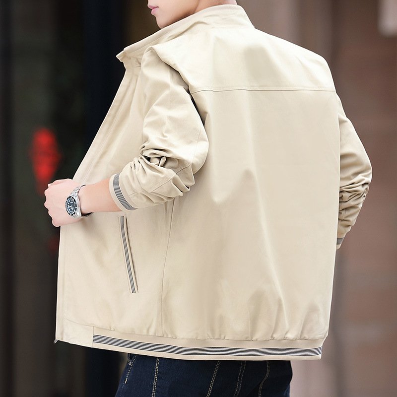 Men's wear fall new fashion Korean version of the trend of simple and versatile leisure pure color quality men's jacket