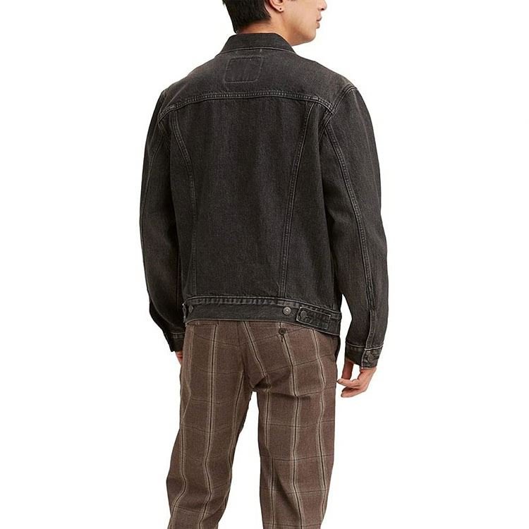 Wholesale High Quality New Custom Black men's jacket Long Men's Denim Jacket 100% Cotton