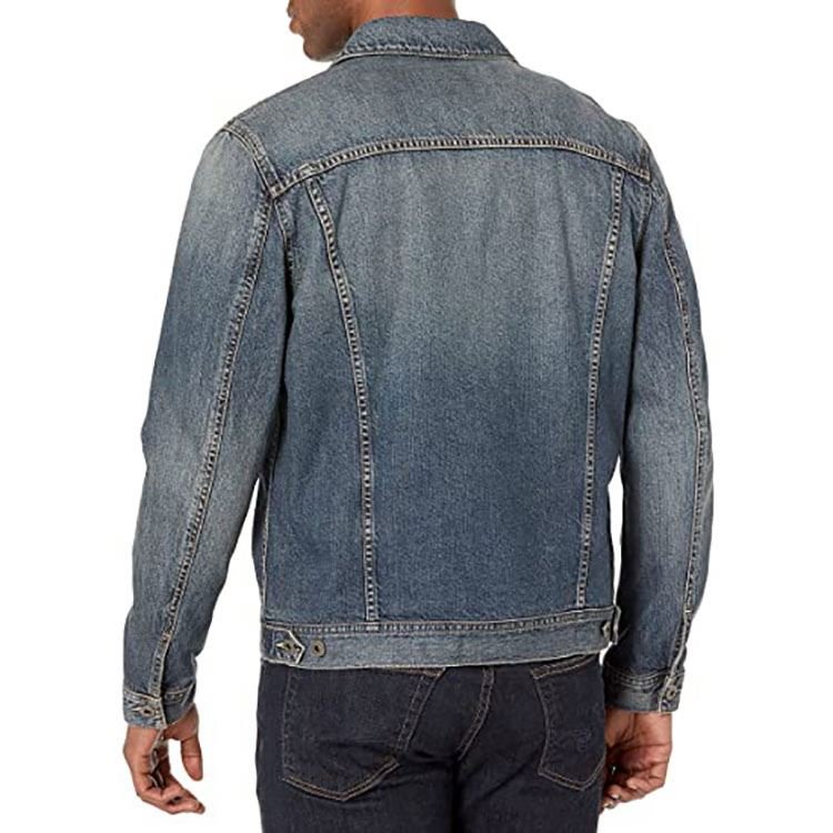 Wholesale High Quality New Custom Black men's jacket Long Men's Denim Jacket 100% Cotton