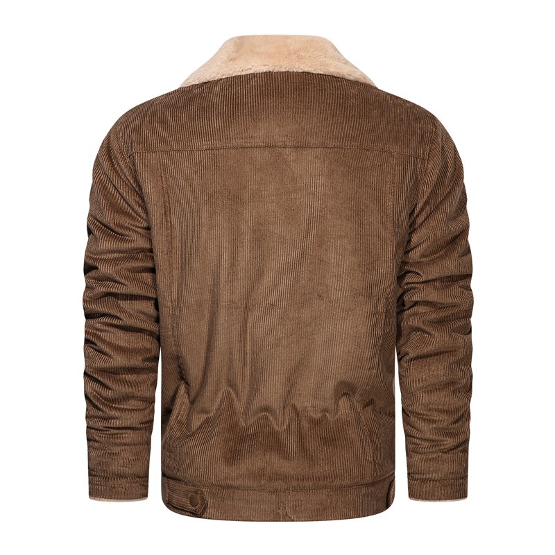 CARANFIER Men Jacket 100% Best Selling Men's Corduroy Casual Fleece Warm Outdoor Winter Quilted Coats Wholesale Free LOGO OEM