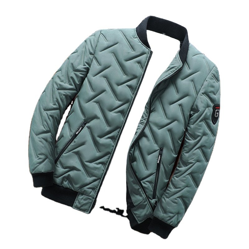 PASUXI 2024 New Custom OEM Wholesale Men Fashion Stand Collar Jackets Loose Solid Color Thickened Cotton Coats