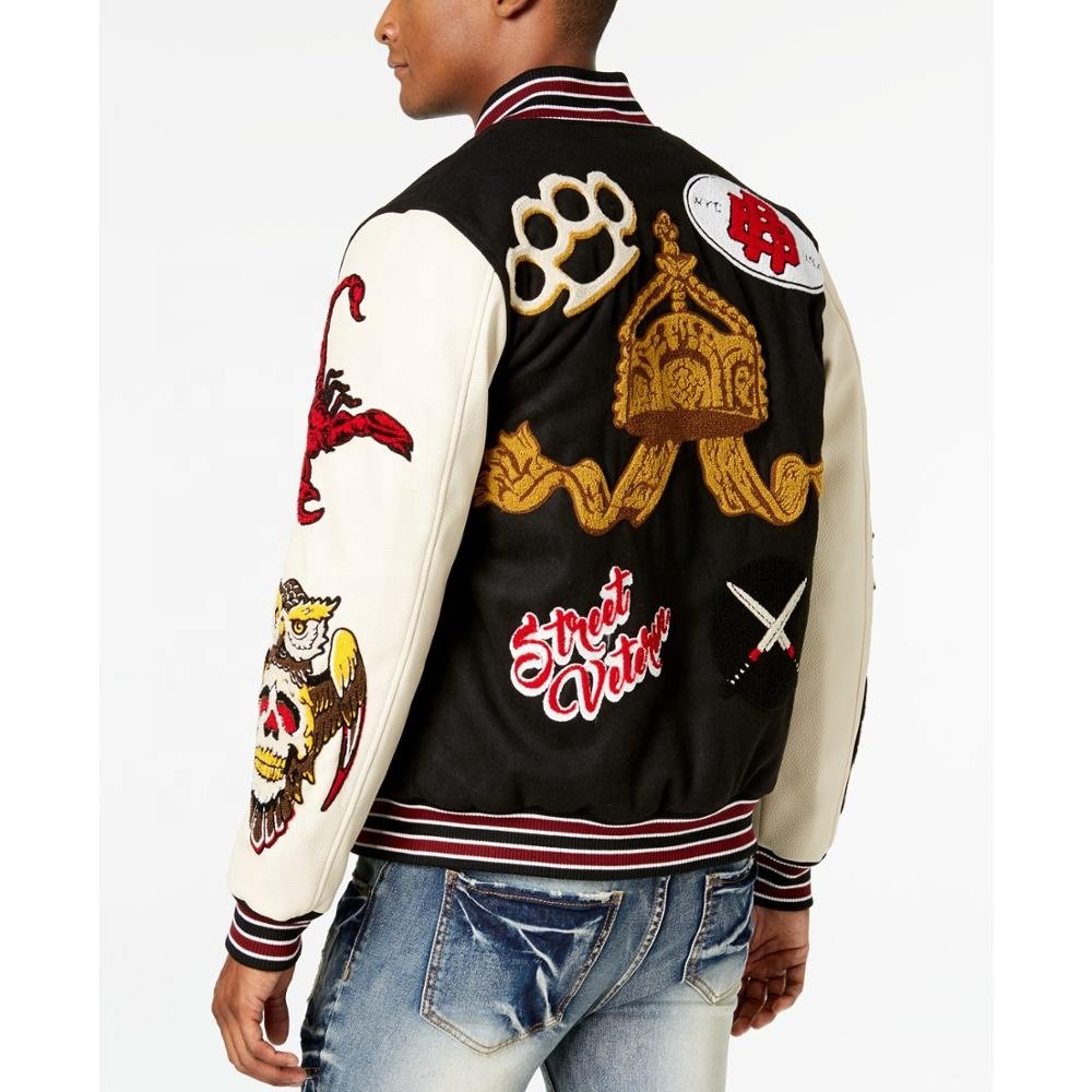 Embroidery Custom Logo Oem Vintage Winter Outdoor Coat Sports Bomber Letterman College Plus Size Baseball Jackets