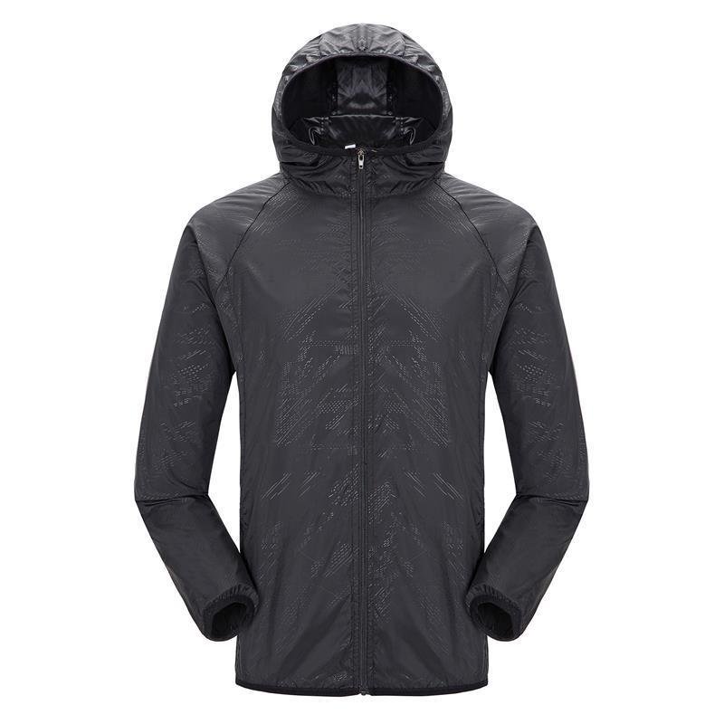 PASUXI Fashion Men's Light Running Hiking Outdoor Jacket Waterproof with Hood Windbreaker Pullover Coats Hoodie
