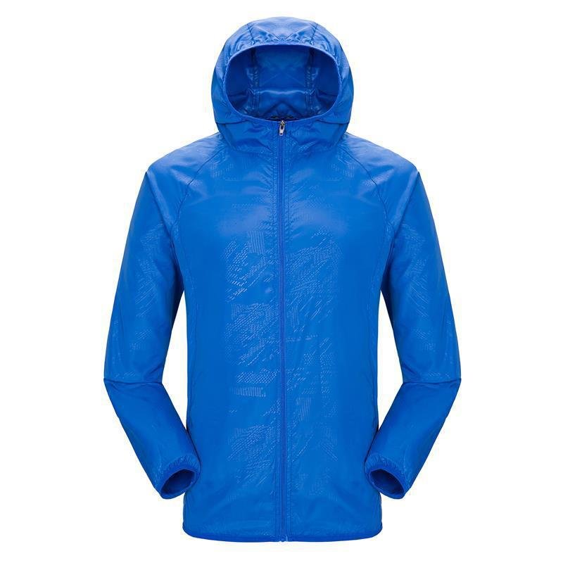 PASUXI Fashion Men's Light Running Hiking Outdoor Jacket Waterproof with Hood Windbreaker Pullover Coats Hoodie