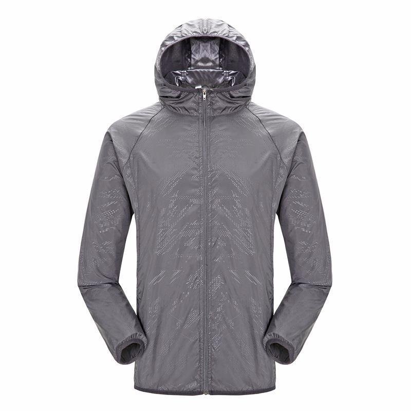 PASUXI Fashion Men's Light Running Hiking Outdoor Jacket Waterproof with Hood Windbreaker Pullover Coats Hoodie