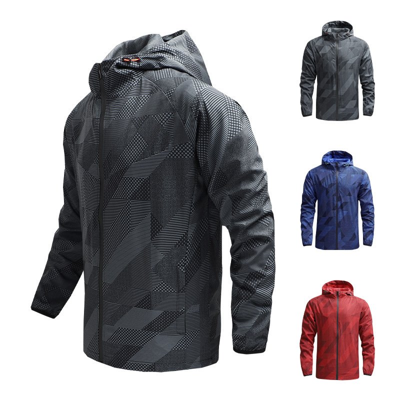 Wholesale Custom Outdoor Jacket Zipper Jacket Casual Loose Outdoor Sport Hooded Men'S Jacket