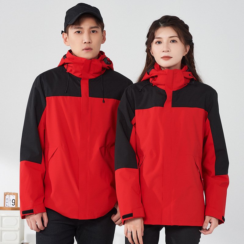 2024 Winter Unisex 3-in-1 Windproof Waterproof Suit Outdoor Men Jackets Plus Size Zipper Closure Fleece Jacket