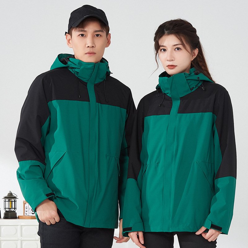 2024 Winter Unisex 3-in-1 Windproof Waterproof Suit Outdoor Men Jackets Plus Size Zipper Closure Fleece Jacket