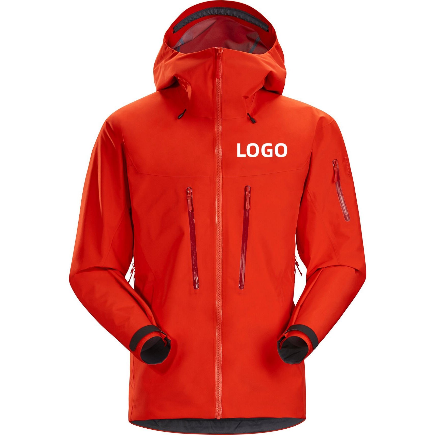 Men's Wholesale Lightweight Waterproof Hooded Rain Jacket Outdoor Raincoat Windbreaker Hiking Jacket