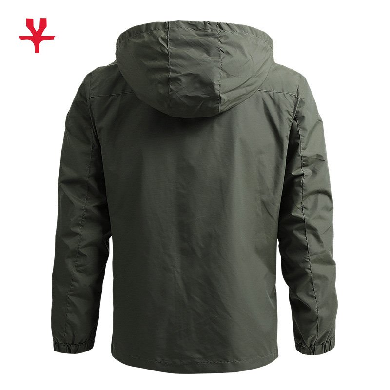 Custom New Arrivals Windbreaker Embroidery Polyester Cotton Sports Mens Hood Jackets