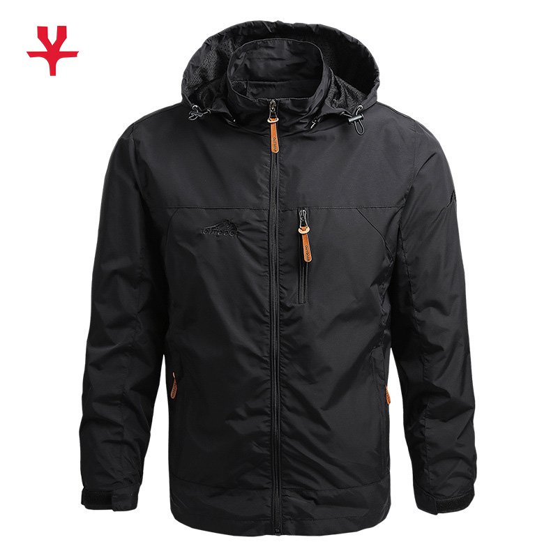 Custom New Arrivals Windbreaker Embroidery Polyester Cotton Sports Mens Hood Jackets