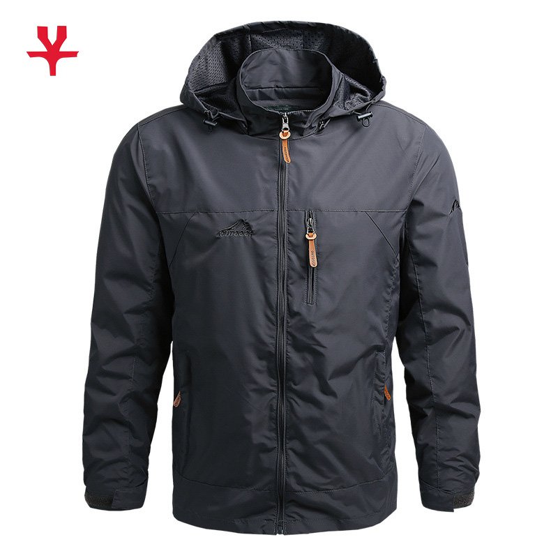 Custom New Arrivals Windbreaker Embroidery Polyester Cotton Sports Mens Hood Jackets