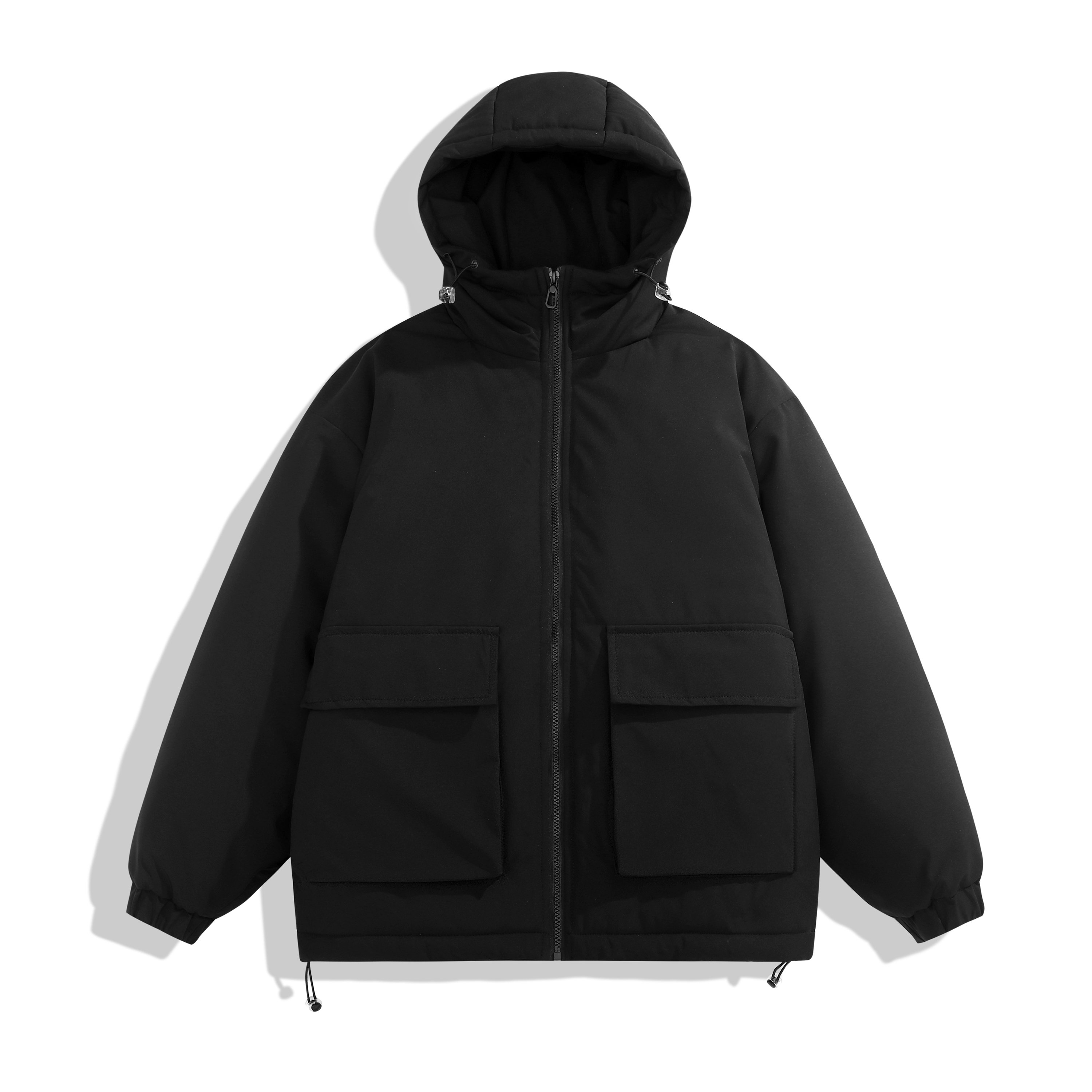 Cheap Light Warm Duck Feather Custom Logo Nylon Black Hooded Winter Bubble Down Puffer Jackets Coat for Men