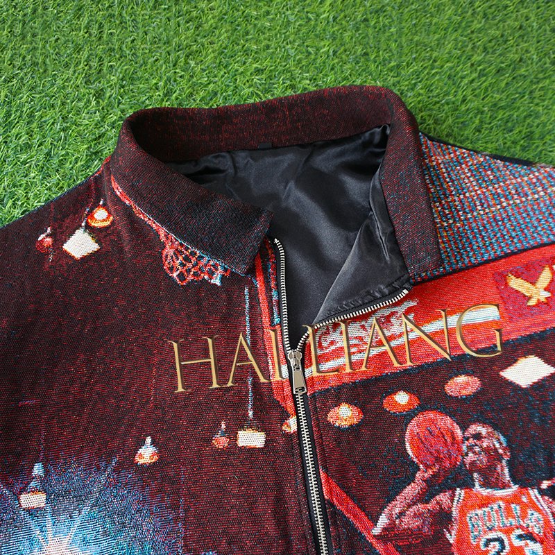 Tapestry Cardigan Custom Streetwear Short Jacket Set Tapestri Blanket V Neck Jackets Men's Black Sweater Skeleton Button Coat