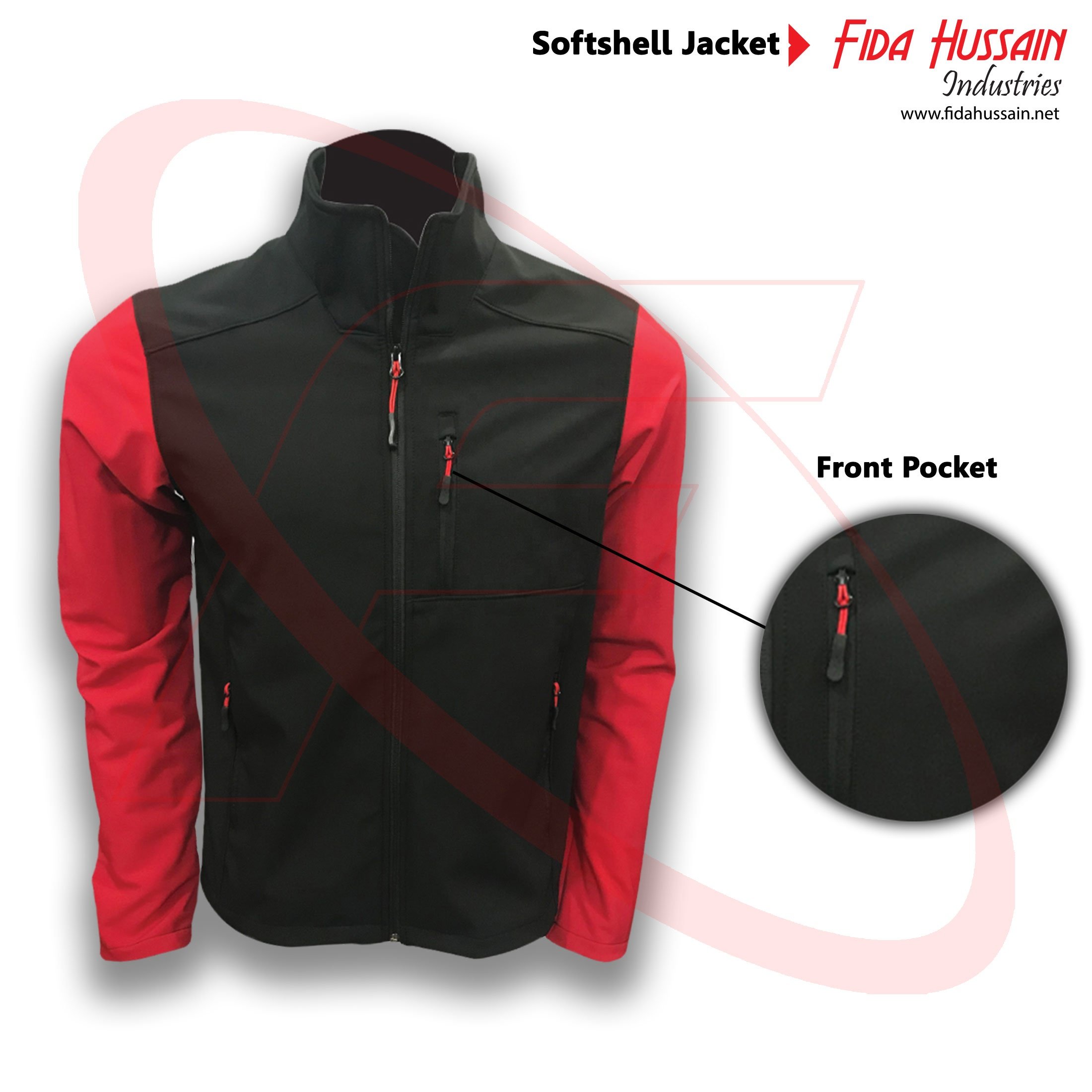 Best Quality Soft shell Jacket For Men Wholesale Clothing Custom Mens Waterproof Softshell Jacket Red & Black jacket Soft Shell