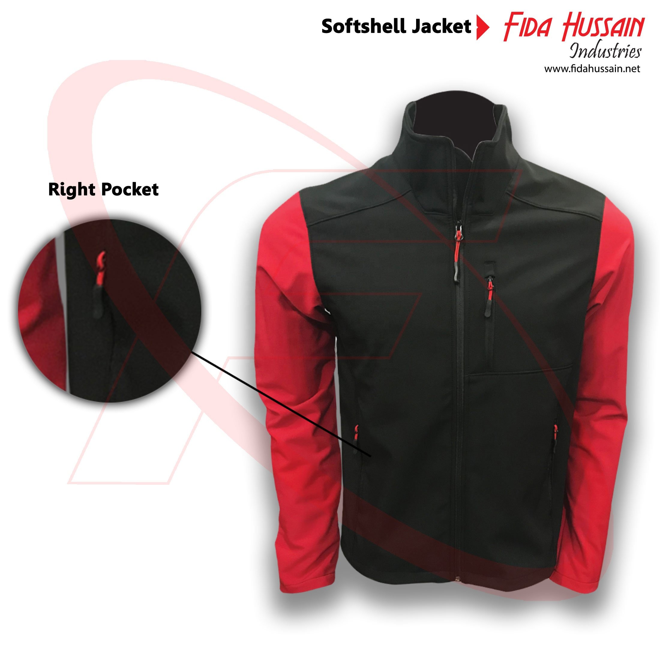 Best Quality Soft shell Jacket For Men Wholesale Clothing Custom Mens Waterproof Softshell Jacket Red & Black jacket Soft Shell