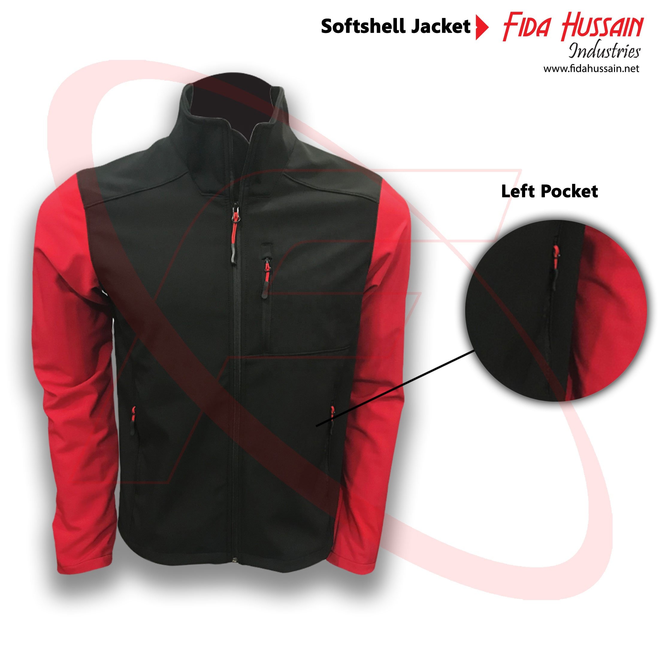 Best Quality Soft shell Jacket For Men Wholesale Clothing Custom Mens Waterproof Softshell Jacket Red & Black jacket Soft Shell