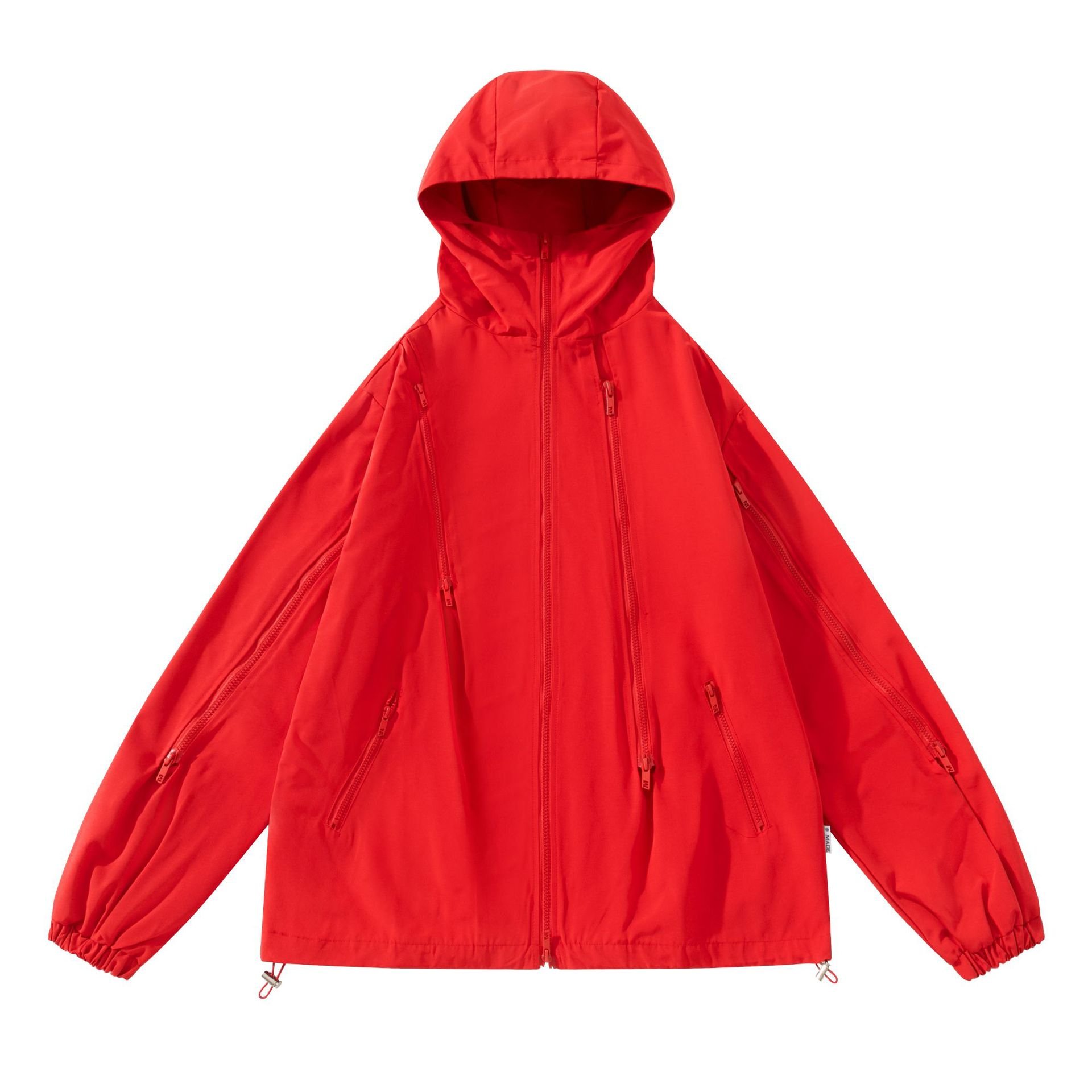 Personalized hardshell jacket spring new MEN'S outdoor camping function waterproof multi-zipper personality street jacket