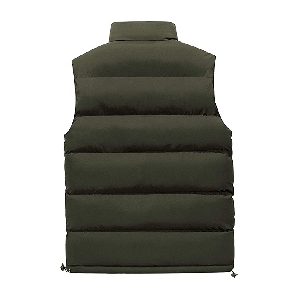 High Quality Men's Winter Outdoor Quilted Puffer Jacket Stand Collar Padded Sleeveless Casual Work Style in Multiple Colors