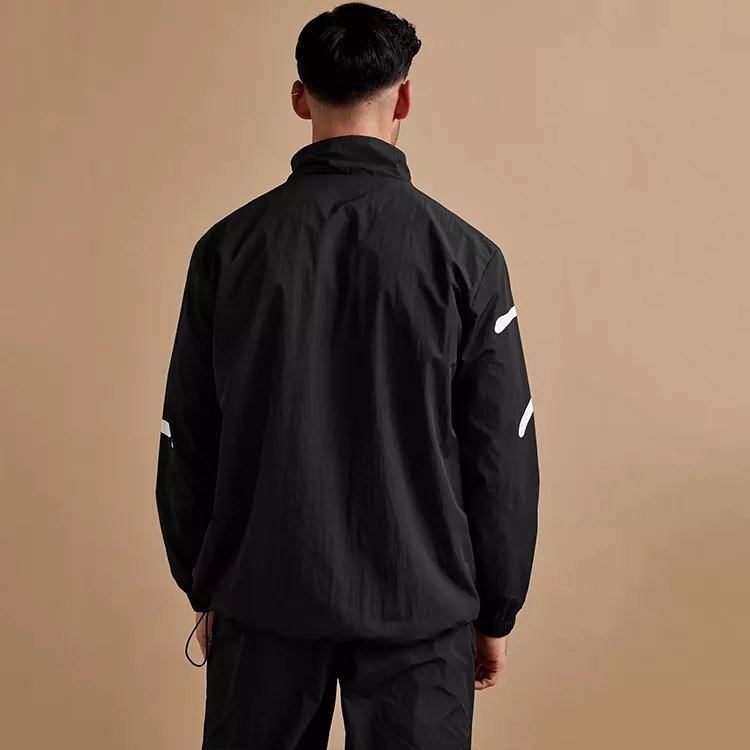 Tuhao OEM custom print drawstring Scratchy Letters Track Jacket Cool Streetwear Windbreaker Tracksuit Unisex Men