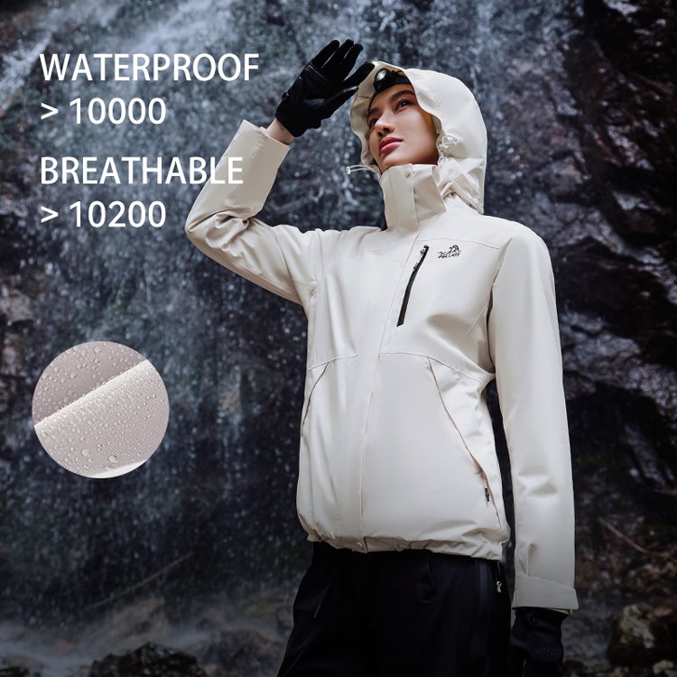 3 in 1 fleece liner breathable seamless stylish winter outdoor hiking waterproof jackets for women
