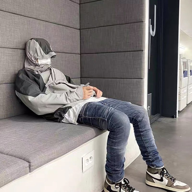 New Multi Pocket Deconstruction Function Color Blocked Zipper Highstreet Trendy Brand Loose Hooded Assault Men's Outdoor Jacket