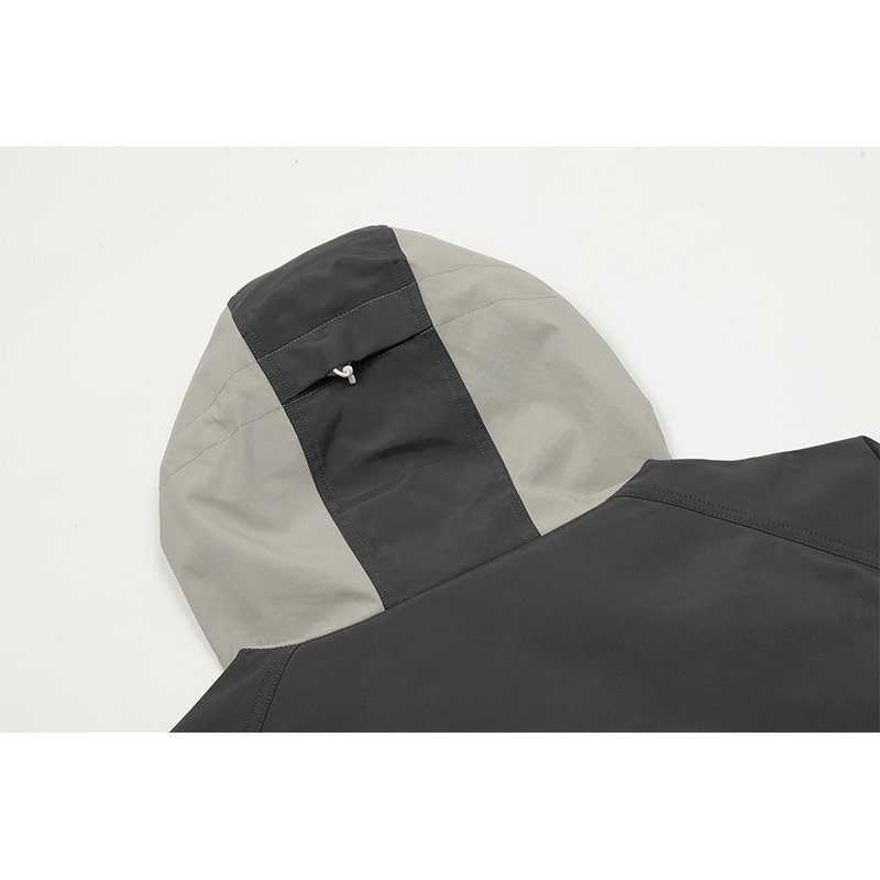 New Multi Pocket Deconstruction Function Color Blocked Zipper Highstreet Trendy Brand Loose Hooded Assault Men's Outdoor Jacket
