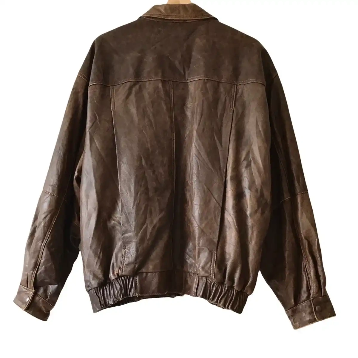 Custom High Street Unisex Authentic Vintage 90s Genuine Leather Loose Fit Windbreaker Men's Jackets