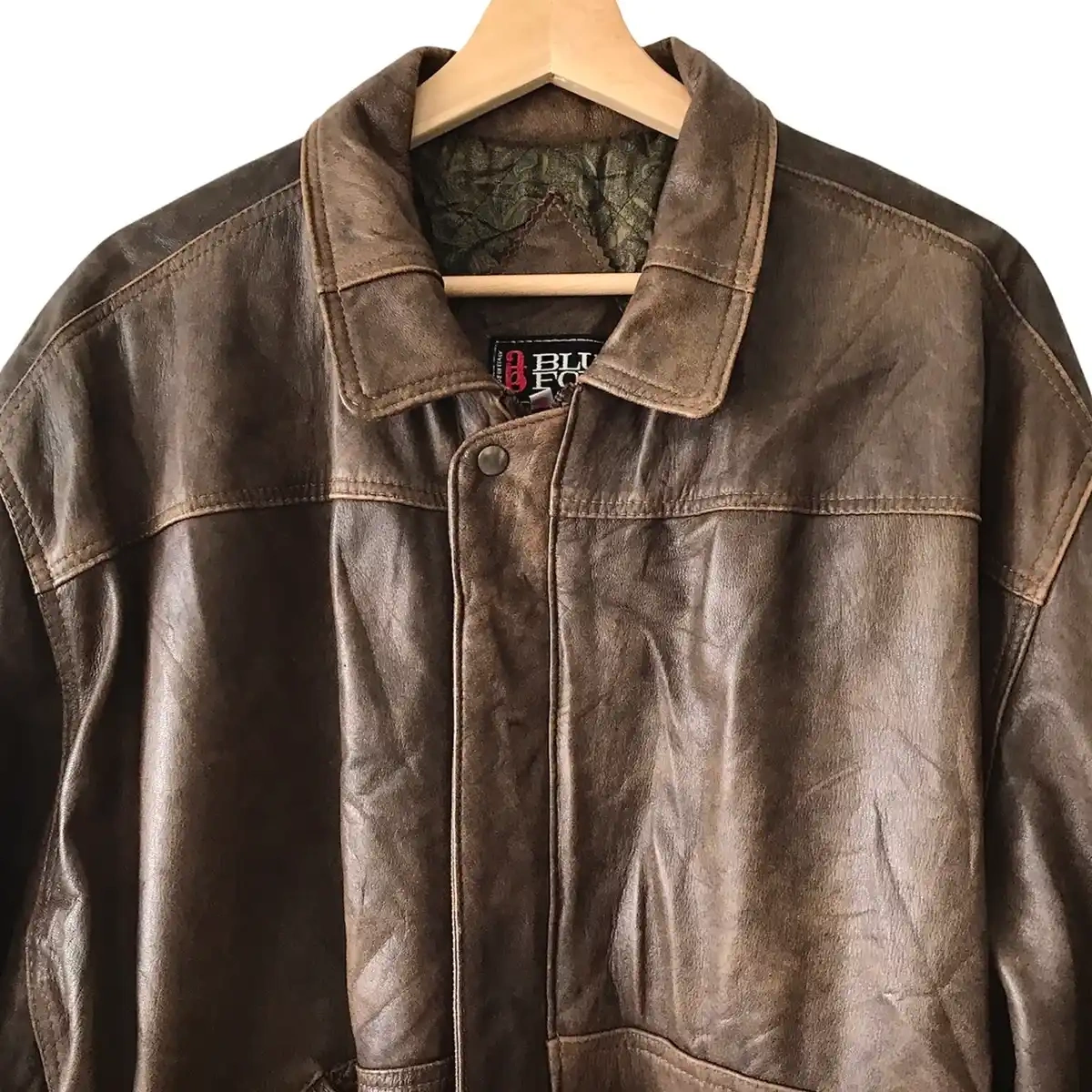 Custom High Street Unisex Authentic Vintage 90s Genuine Leather Loose Fit Windbreaker Men's Jackets