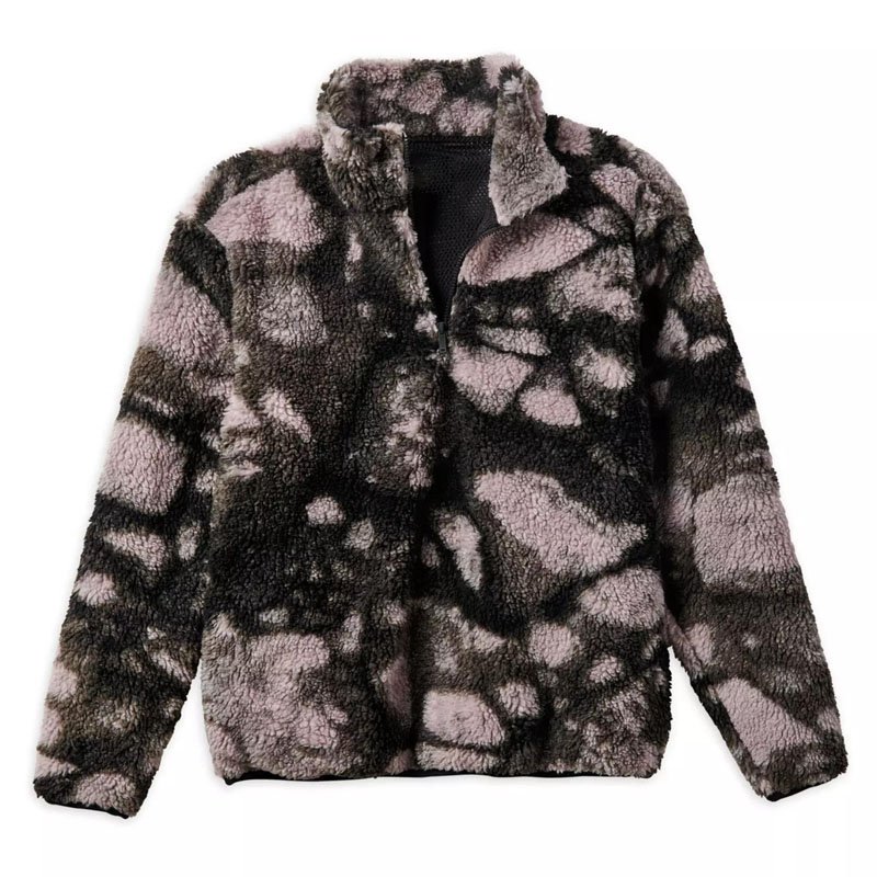 Hot Selling Custom Sherpa Jacket Contrast Pattern Jacquard Thick Sherpa Fleece Polar Zip Up Jacket For Men