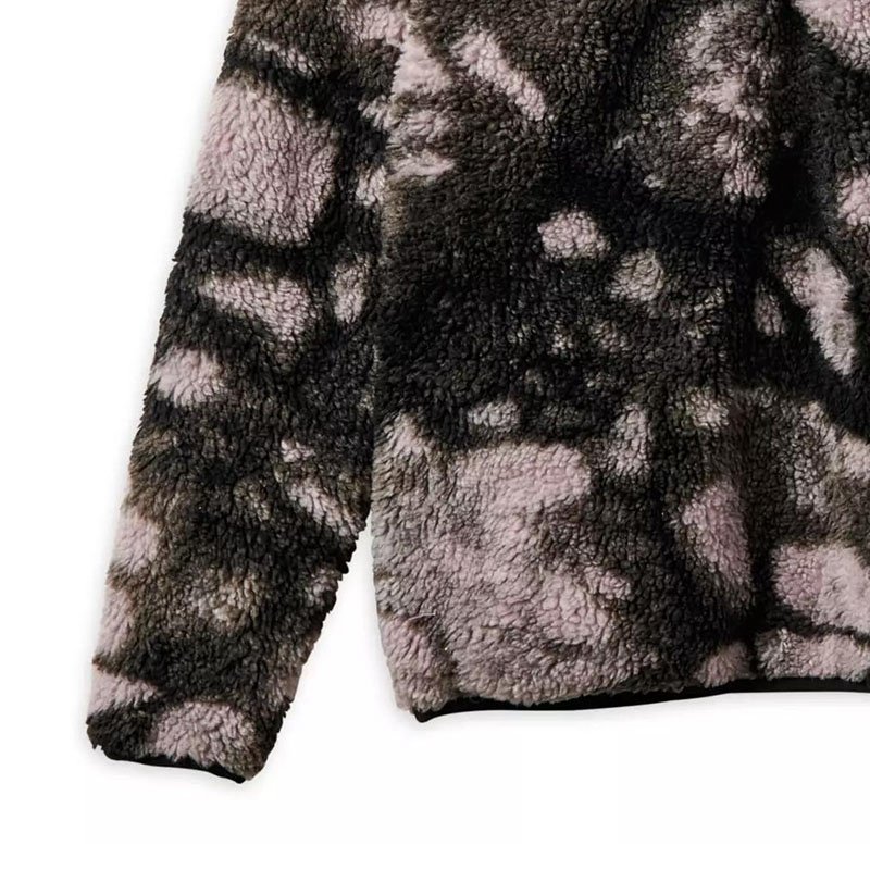 Hot Selling Custom Sherpa Jacket Contrast Pattern Jacquard Thick Sherpa Fleece Polar Zip Up Jacket For Men