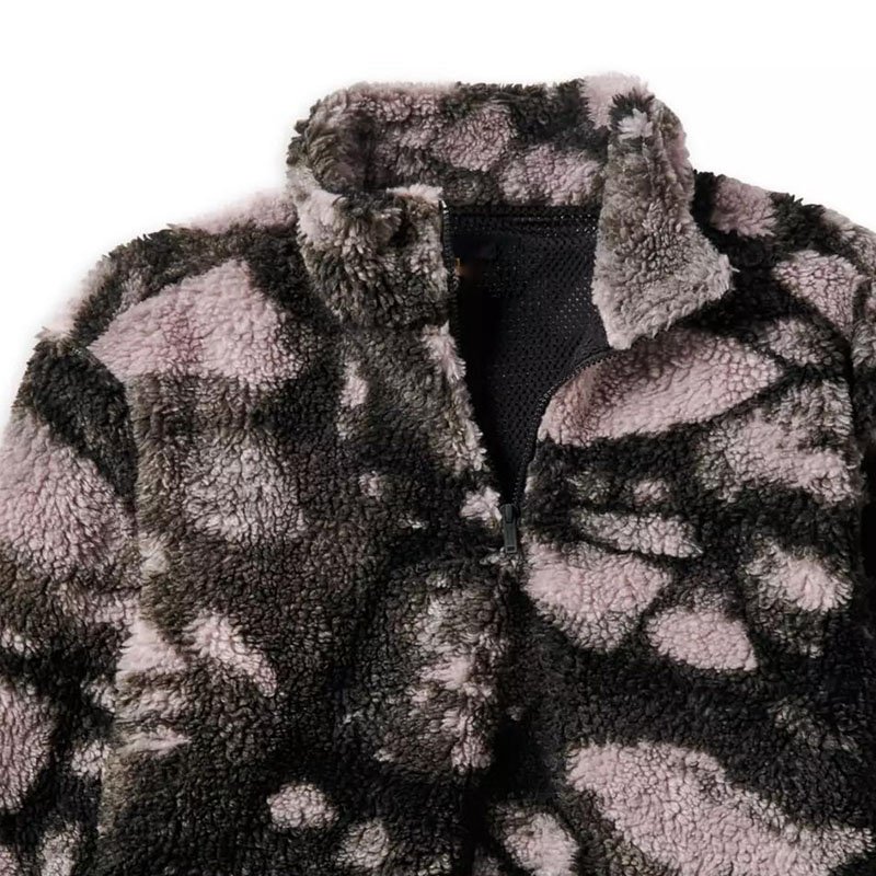 Hot Selling Custom Sherpa Jacket Contrast Pattern Jacquard Thick Sherpa Fleece Polar Zip Up Jacket For Men