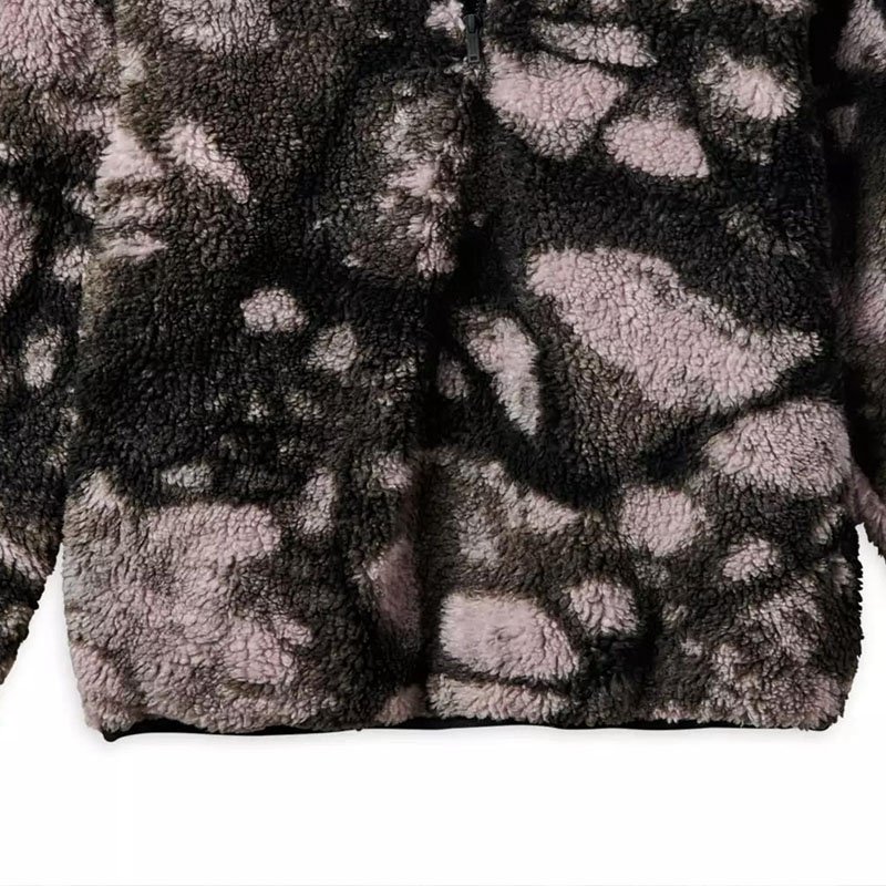 Hot Selling Custom Sherpa Jacket Contrast Pattern Jacquard Thick Sherpa Fleece Polar Zip Up Jacket For Men