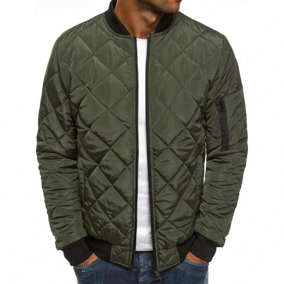 2021 New Fashion Men Padded jacket for Men autumn winter warm coat long sleeve zipper pure color loose men jacket