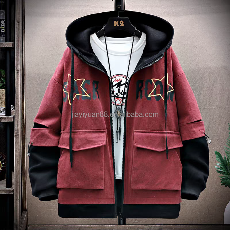 European and American men's jackets spring autumn winter hoodies casual style fashionable street zipper men's jackets wholesale