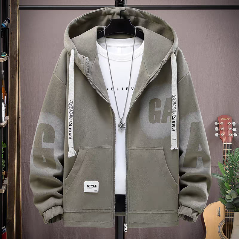 European and American men's jackets spring autumn winter hoodies casual style fashionable street zipper men's jackets wholesale