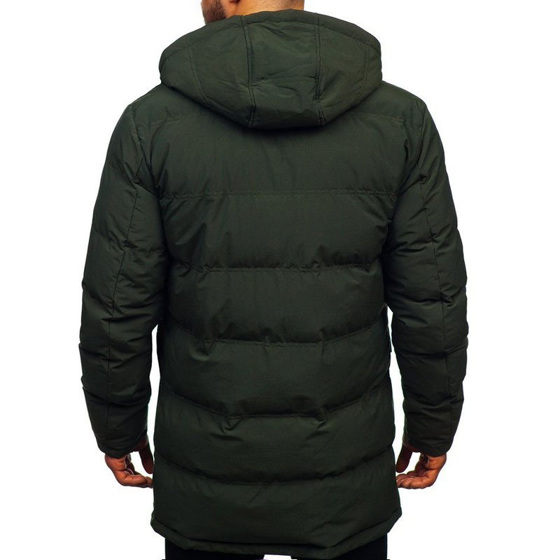 YiXin Men Jackets And Coats 2022 Thick Warm Plain Color Hooded Bubble Coat Men Winter Coats For Men