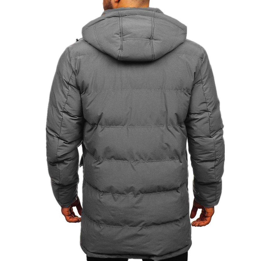 YiXin Men Jackets And Coats 2022 Thick Warm Plain Color Hooded Bubble Coat Men Winter Coats For Men