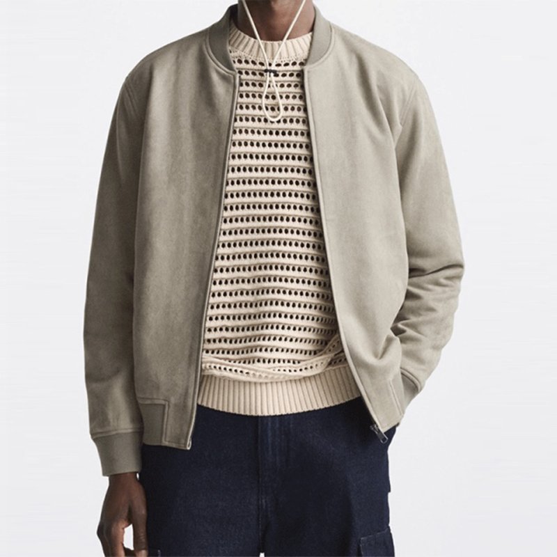 ZATRHMBM European autumn and winter new 2023 casual zipper jacket jacket retro long-sleeved elegant men's jacket