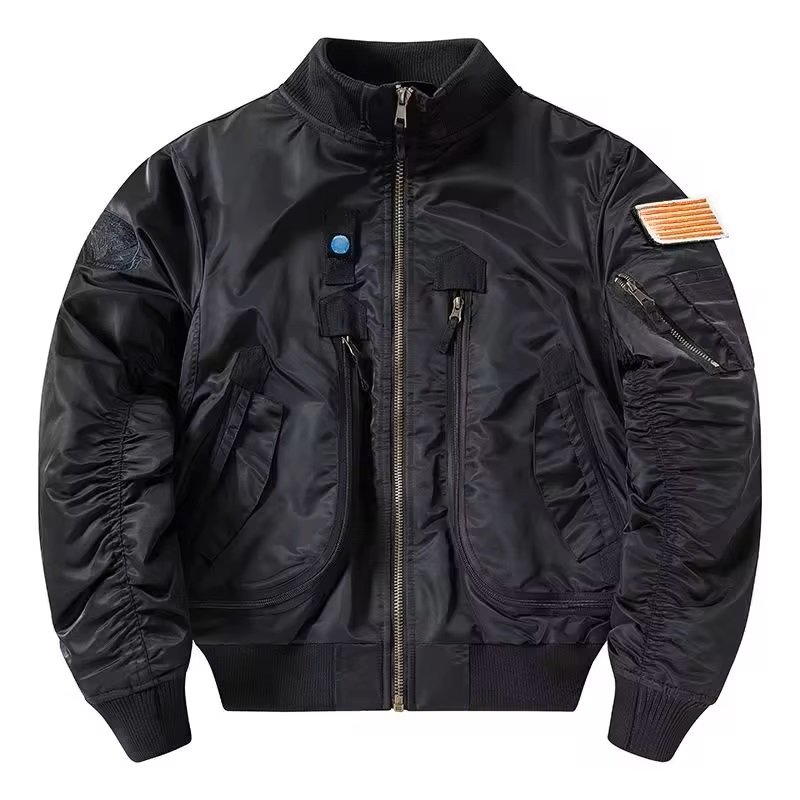 OEM Camouflage Pattern Multi Color Warm Bomber Men's Jacket Full Zip Long Sleeve Coat Stand Waterproof Jacket OEM Service Woven