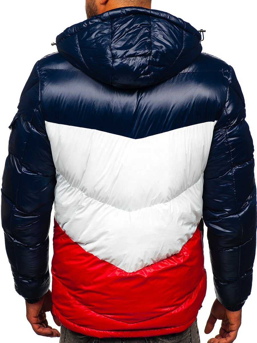 Men's Jackets Winter Fashion Outdoor Sports Warm Soft Hooded Colorblock Quilted Puffer Jackets