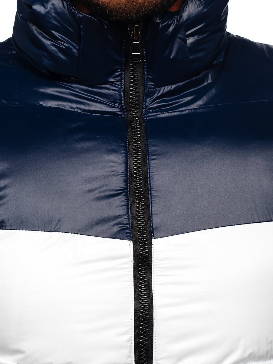 Men's Jackets Winter Fashion Outdoor Sports Warm Soft Hooded Colorblock Quilted Puffer Jackets