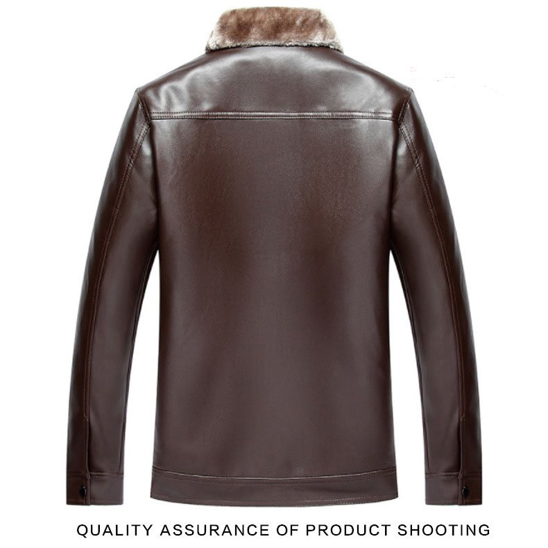 Winter Men PU Leather Coats Warm Thick Plus Size Jackets