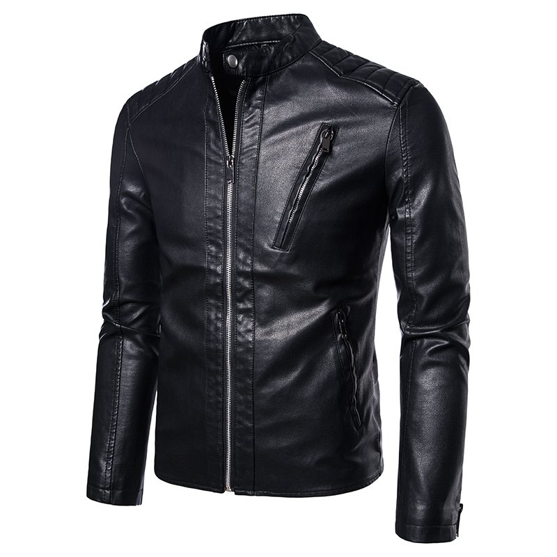 Spring and Autumn Men's Leather Jacket Men's Slim Motorcycle jacket men leather coats