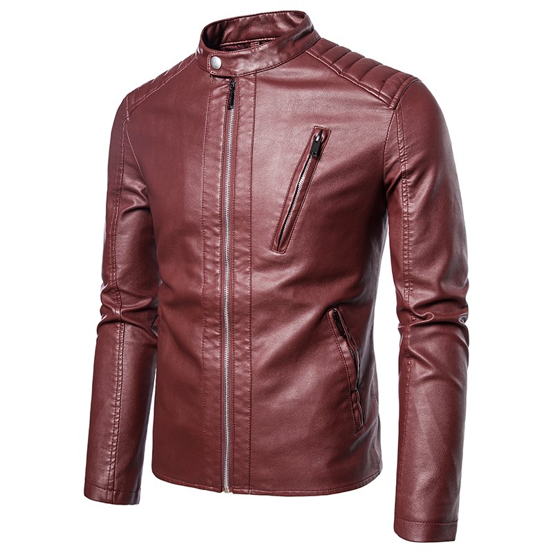 Spring and Autumn Men's Leather Jacket Men's Slim Motorcycle jacket men leather coats